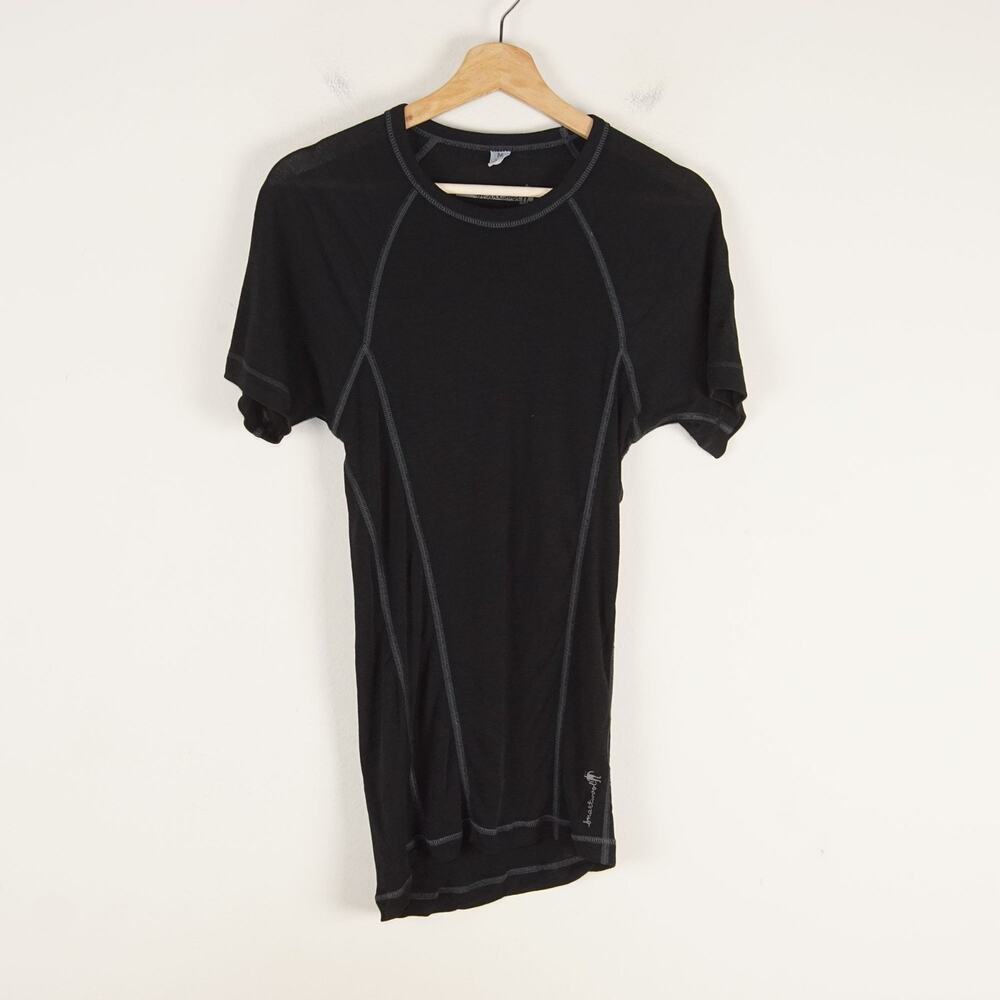 Smartwool 150 Base Layer Short Sleeve Wool Black Shirt Sz M